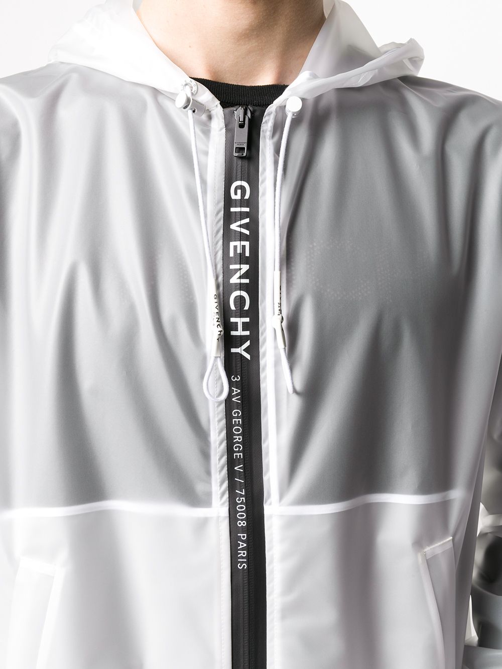 фото Givenchy прозрачная куртка с капюшоном