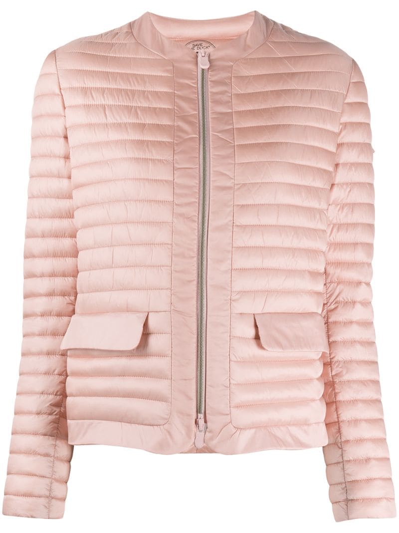 Save The Duck Collarless Puffer Jacket In Pink