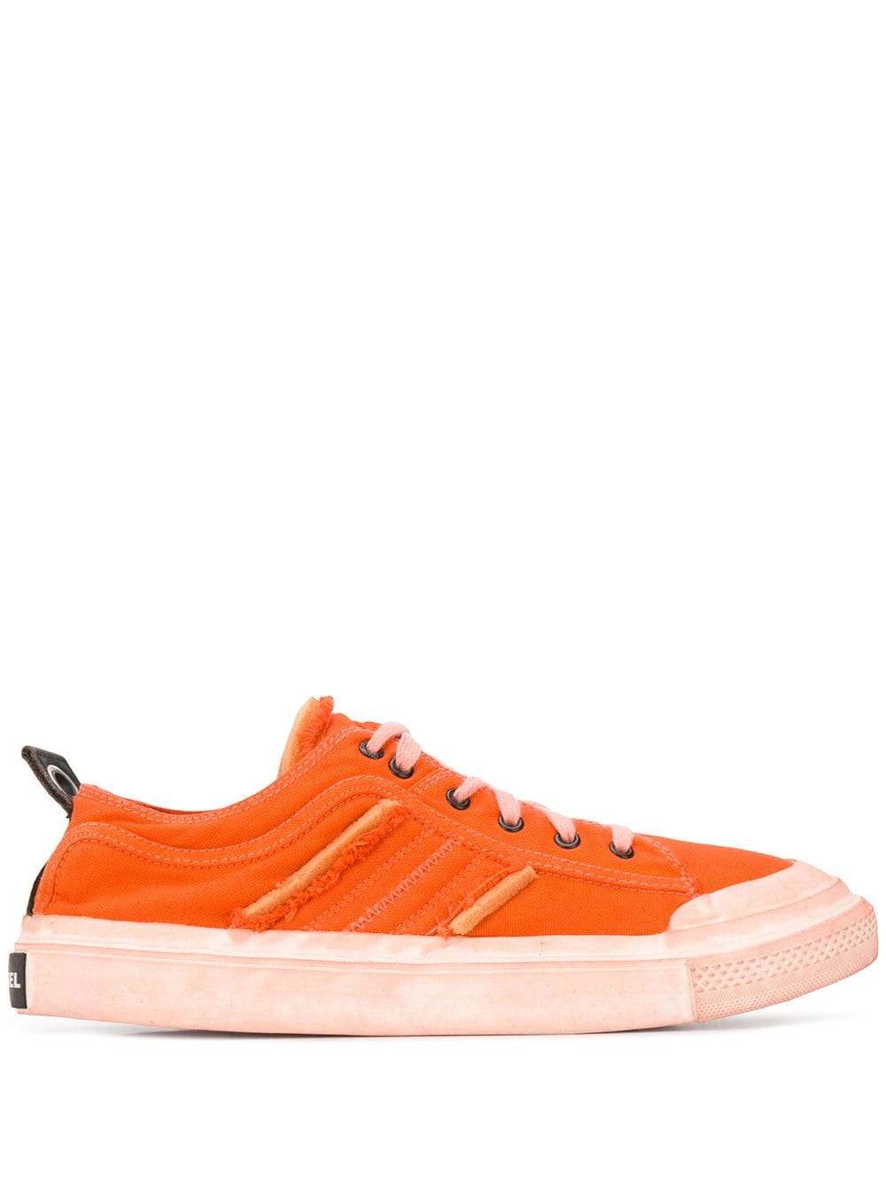 Diesel Pigment-dyed Sneakers In Orange