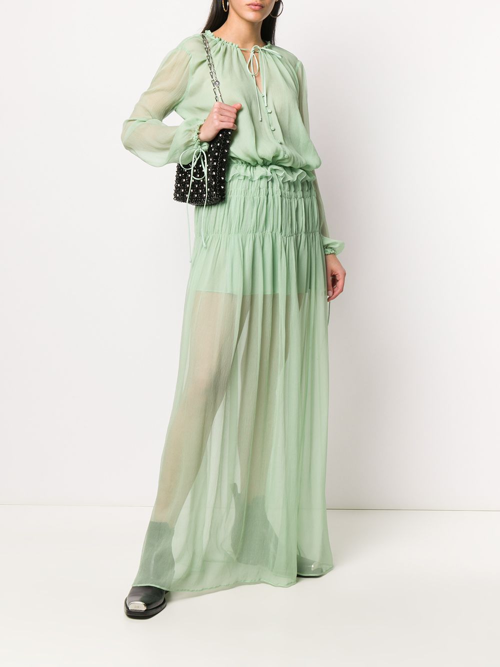 фото Amiri ruffle-trimmed silk dress