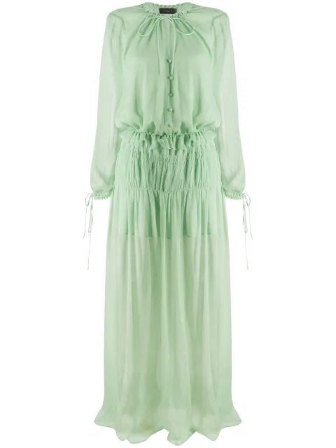 AMIRI Crinkle Chiffon Maxi Dress "Green"