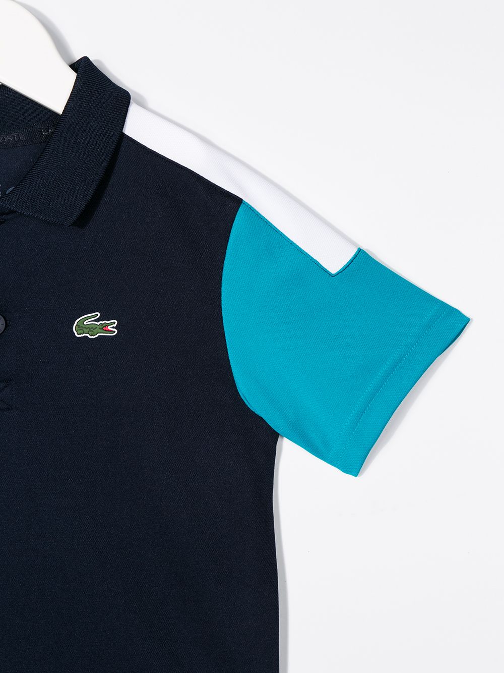 фото Lacoste kids двухцветная рубашка-поло с логотипом