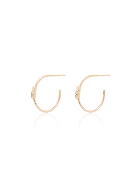 Zoë Chicco 14kt yellow gold diamond hoop earrings