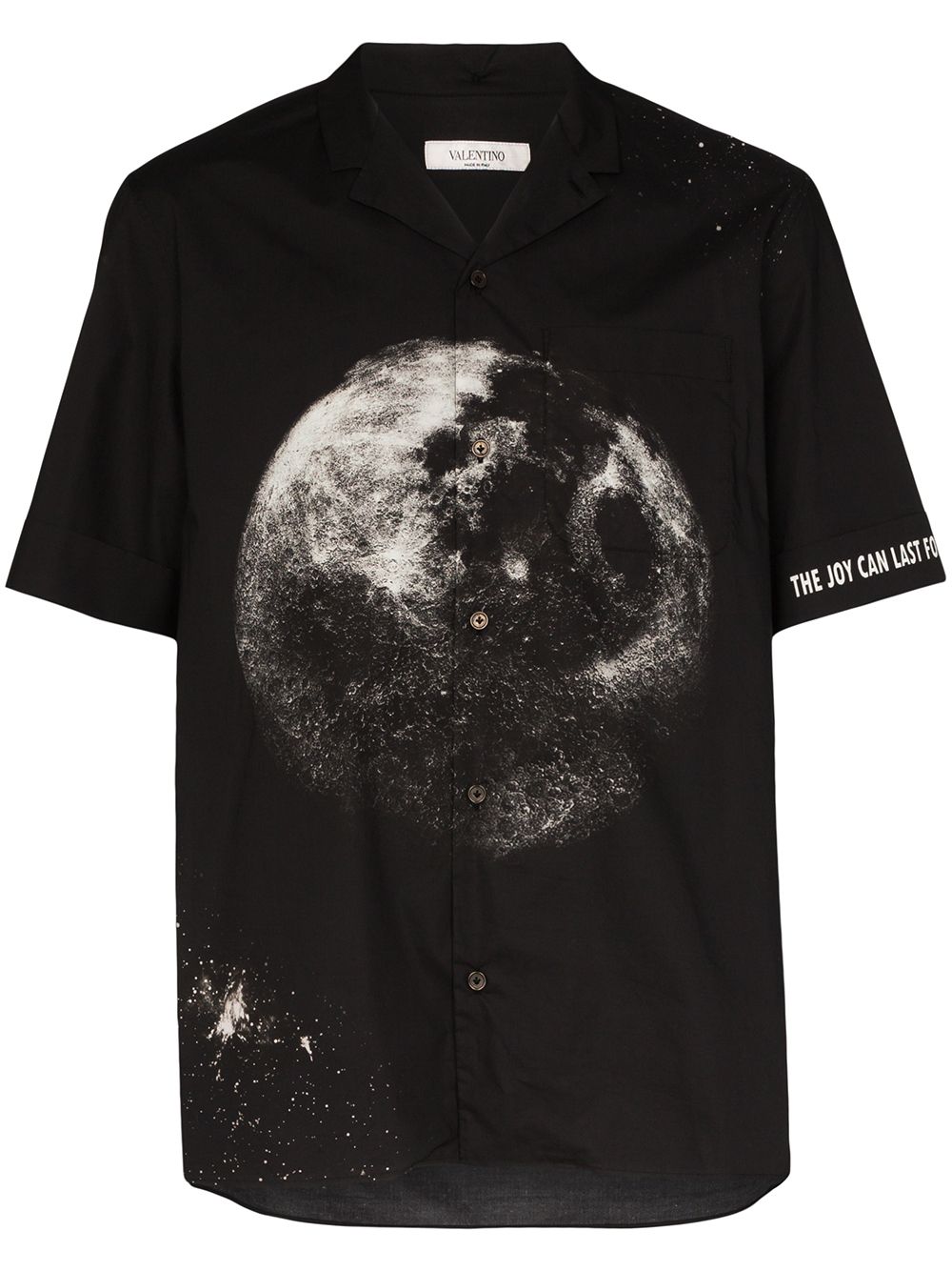 Valentino Moon Logo Short-sleeved Shirt In Black