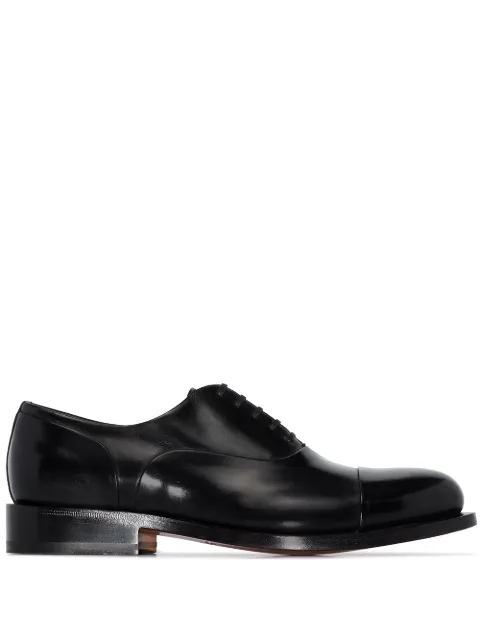 Click to view more detailed imagery on our partner's website Santoni Kenneth Black Leather Oxford Shoes