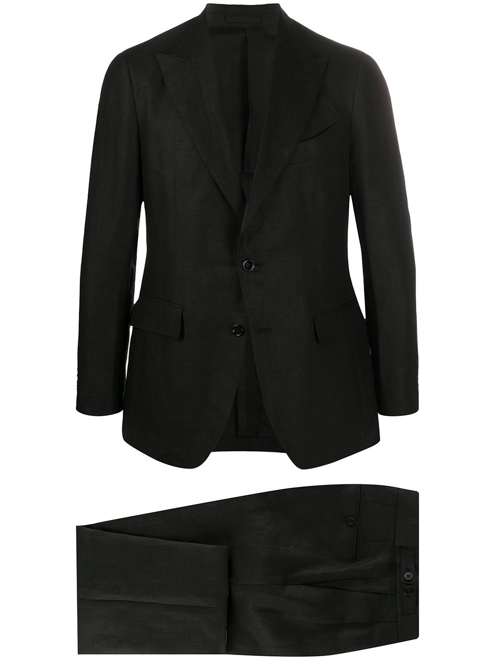 Lardini Two-piece Linen Suit In Black