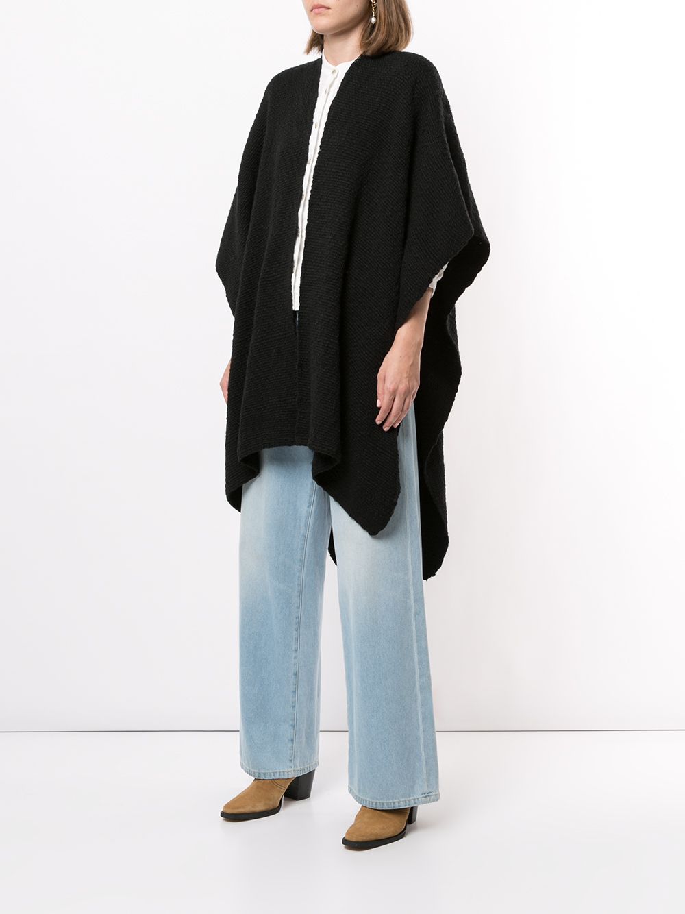 Shop black VOZ short Flammé Duster cardigan with Express Delivery ...