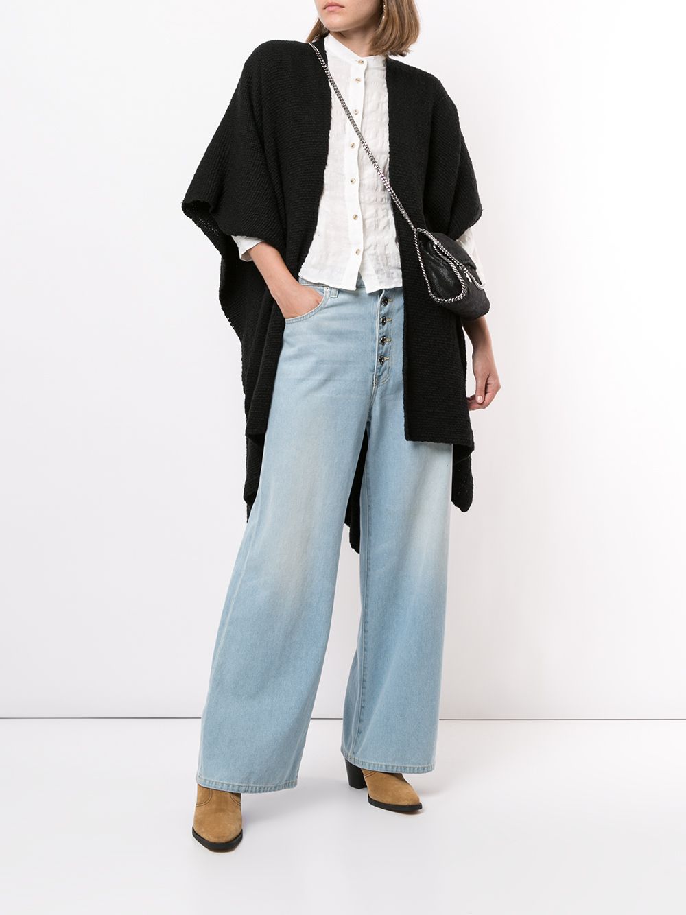 Shop black VOZ short Flammé Duster cardigan with Express Delivery ...