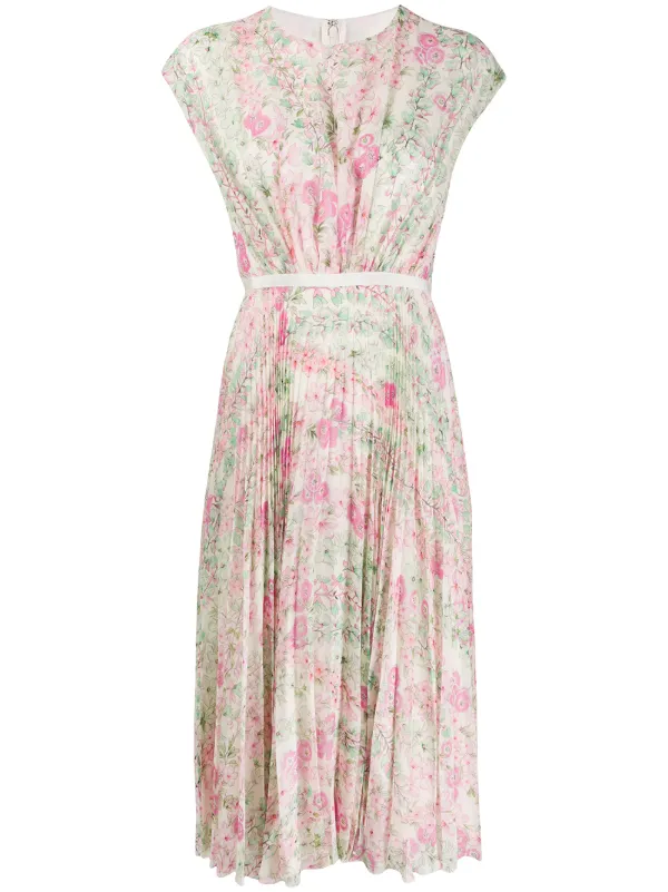 silk floral midi dress