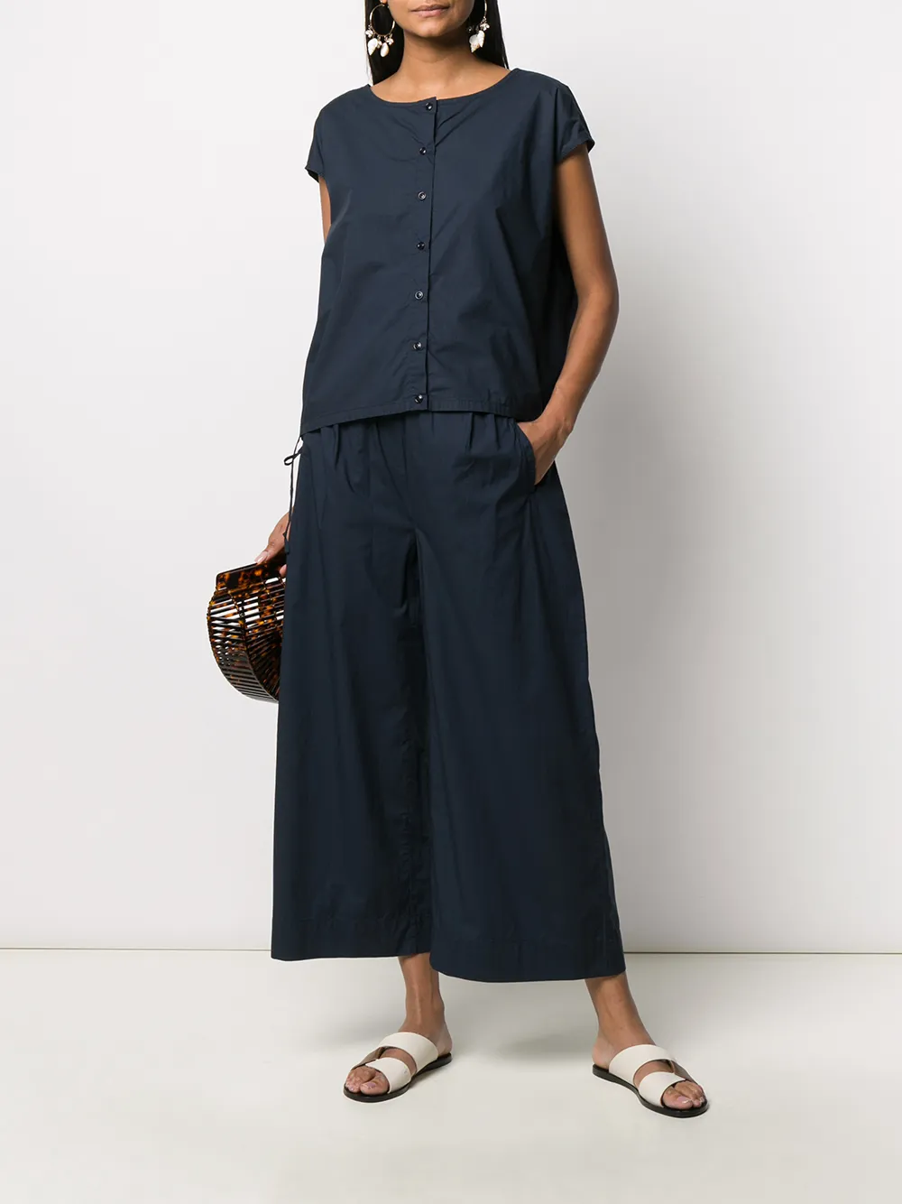  Woolrich Cropped Hose Mit Weitem Bein   Blau 