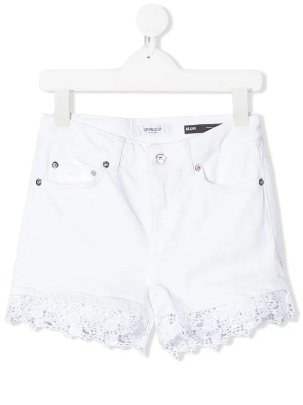 kids white jean shorts