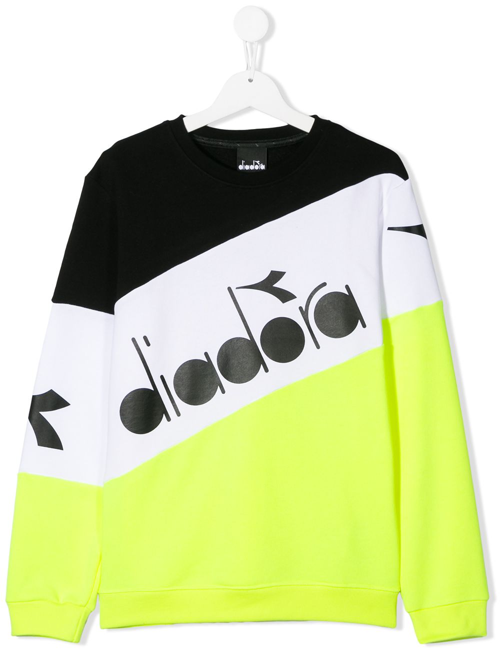 Diadora Junior Teen Colour-block Cotton Sweatshirt In Yellow