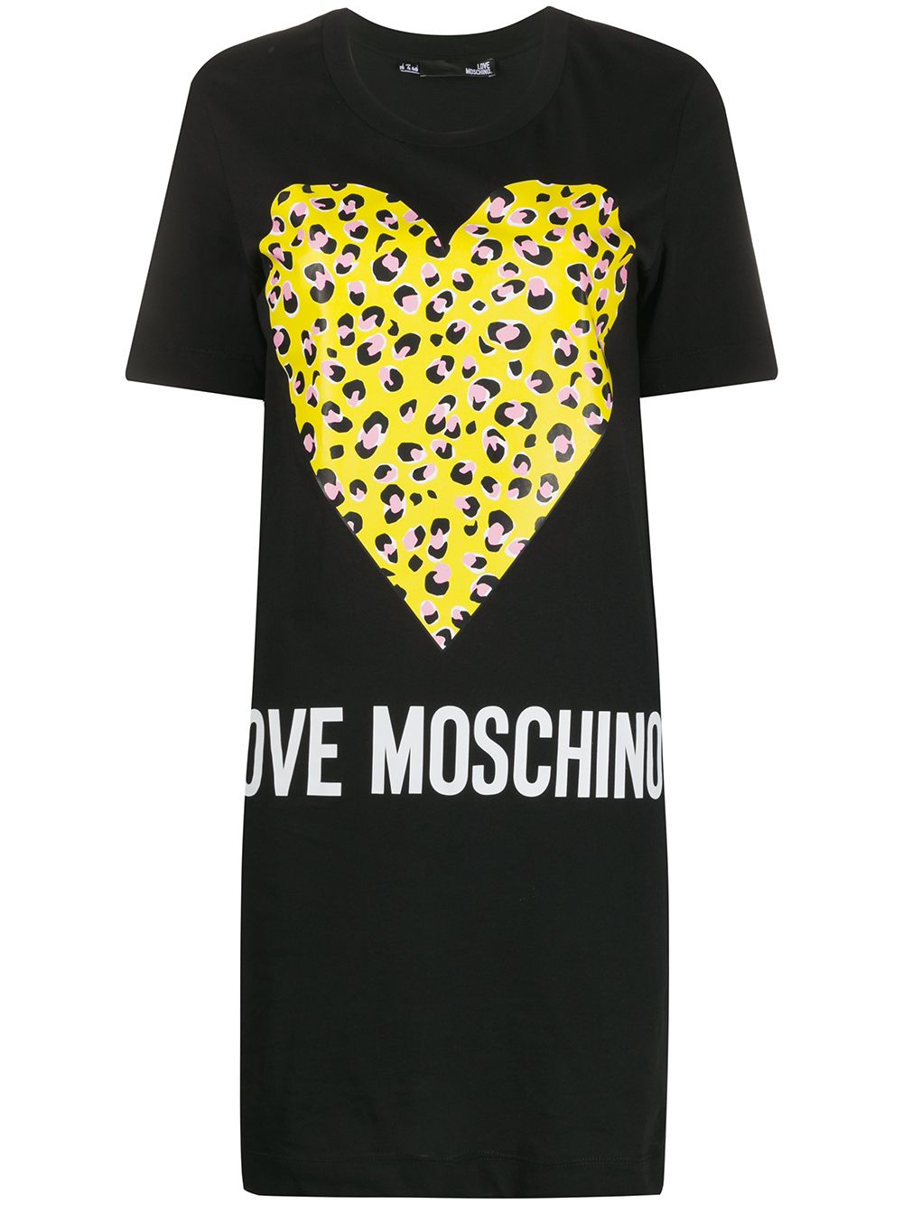 фото Love moschino платье-футболка с леопардовым принтом