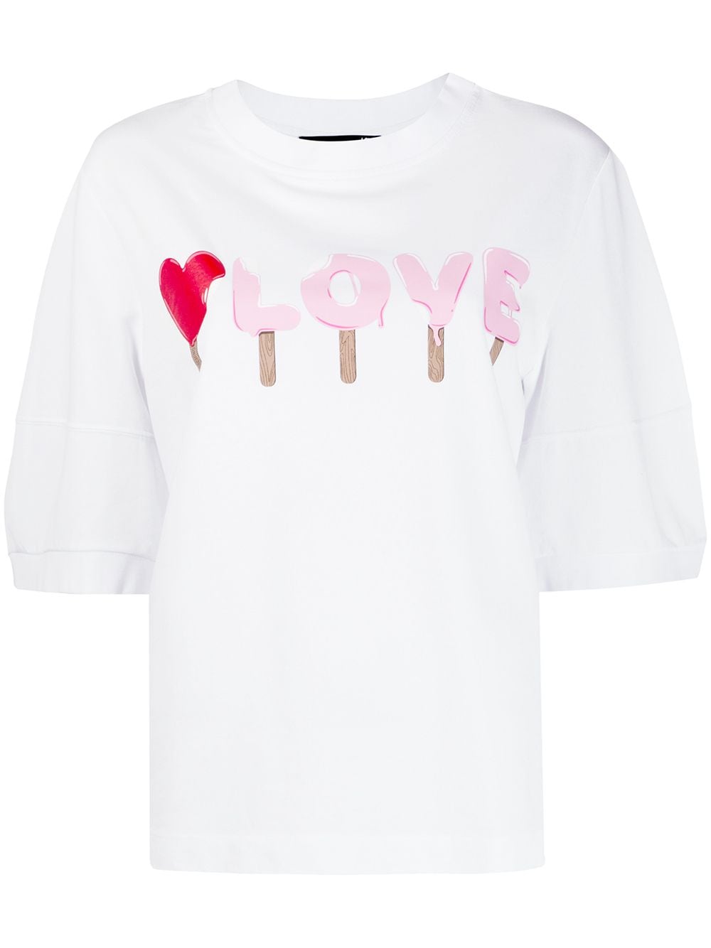 Love Moschino Love Print T-shirt In 白色