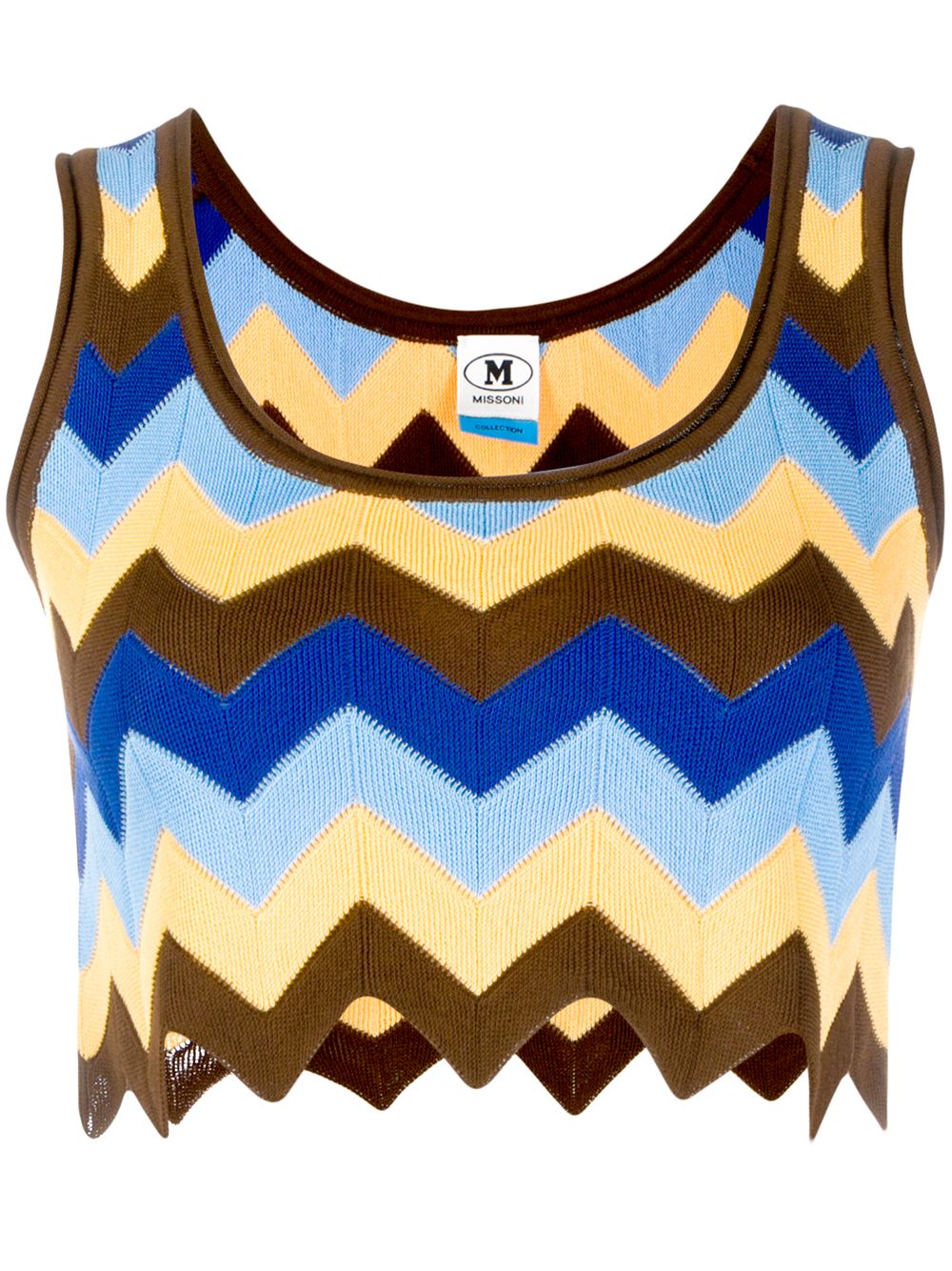 Missoni Zig-zag Knit Cropped Top In Brown