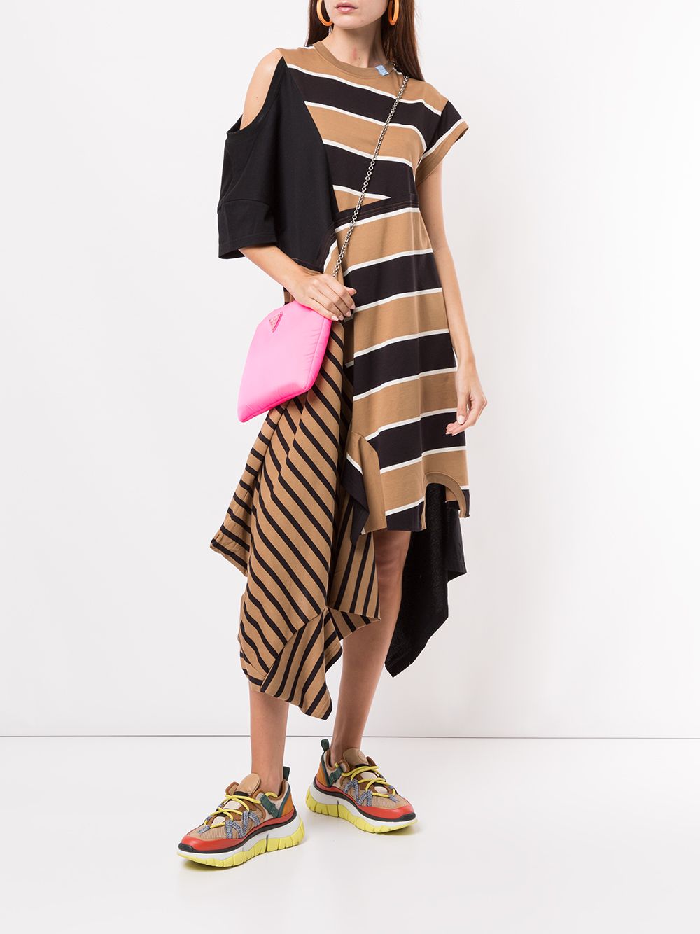 фото Maison mihara yasuhiro платье асимметричного кроя в полоску