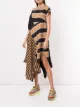 Maison Mihara Yasuhiro striped-print asymmetric dress