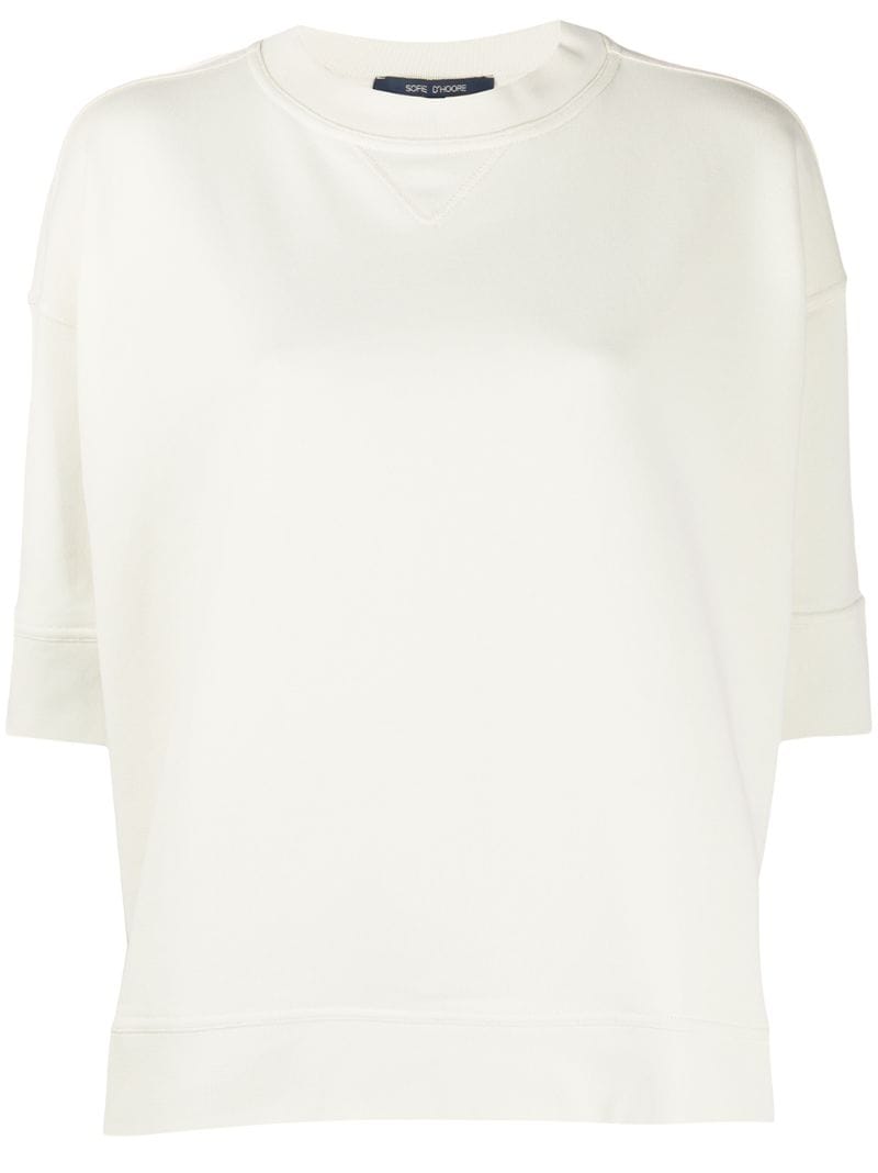 Sofie D'hoore Oversized Short-sleeve Sweatshirt In Neutrals