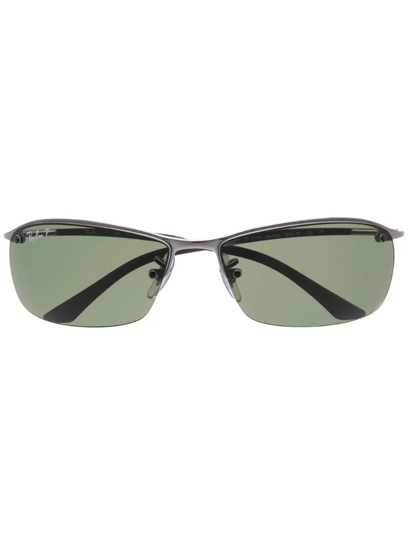 Ray Ban Rb3183 Rectangular-shape Sunglasses In Silver