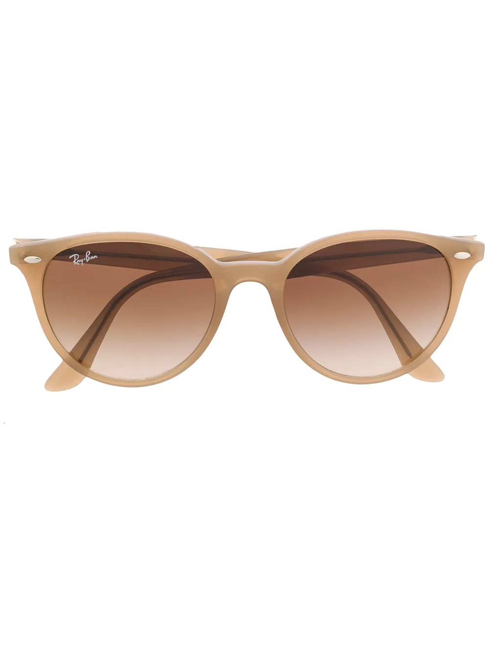 Ray Ban Round Frame Sunglasses In Brown