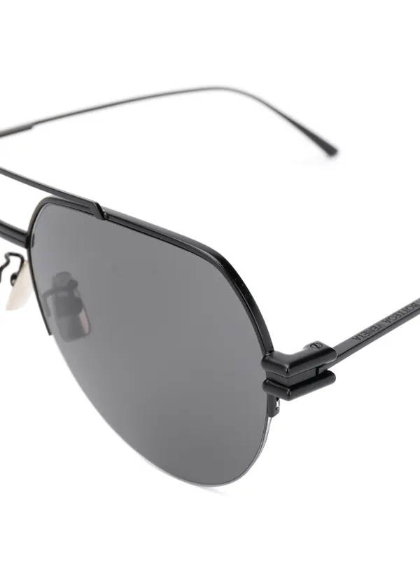 half rim aviator sunglasses