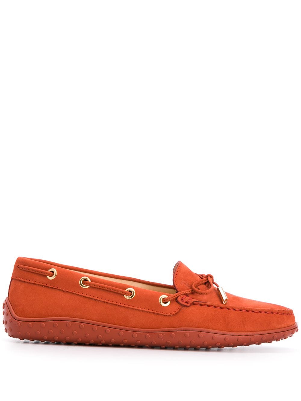 Shop Tod's Lace-up Suede Loafers In Orange