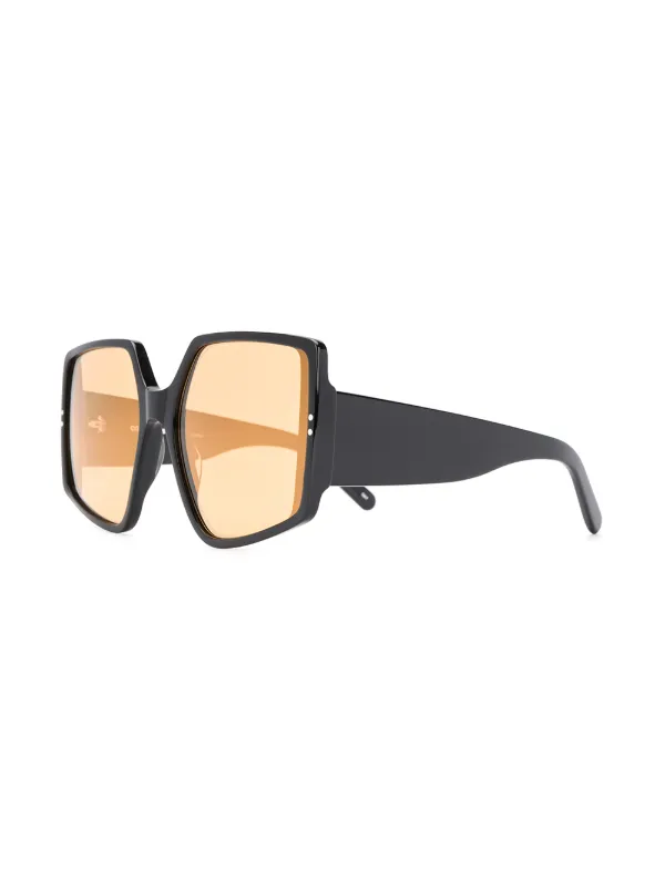 Courrèges Oversized Square Sunglasses | Black | FARFETCH GR display picture 1
