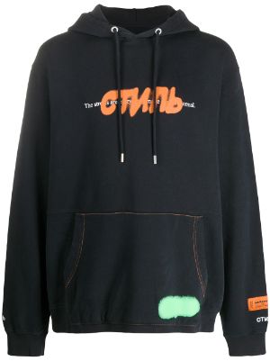 heron bird slogan print hoodie