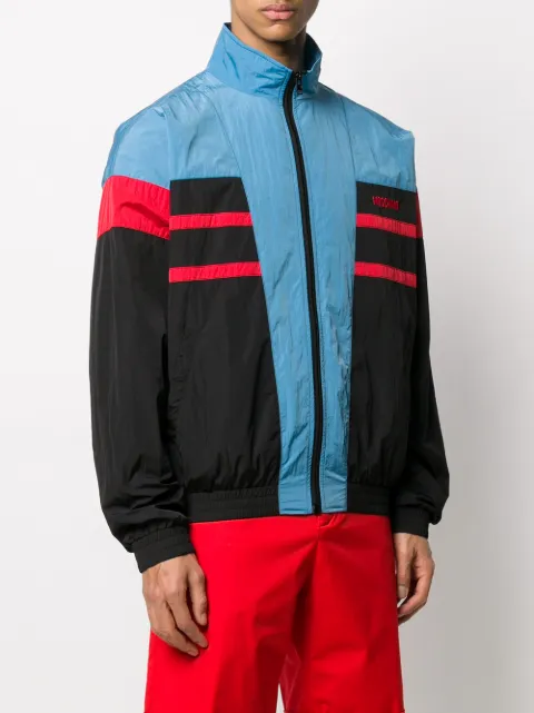 Moschino Striped Logo Windbreaker Jacket - Farfetch
