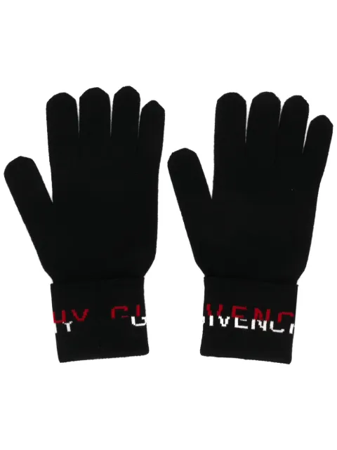 GIVENCHY WOOL LOGO INTARSIA GLOVES