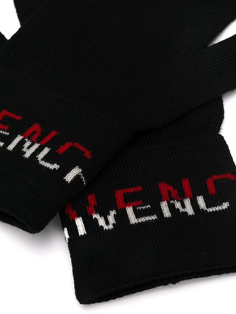 GIVENCHY WOOL LOGO INTARSIA GLOVES