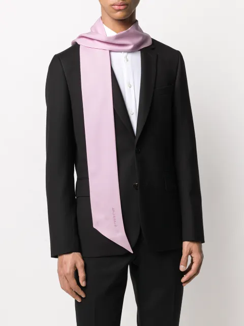 GIVENCHY SILK EMBROIDERED LOGO SCARF