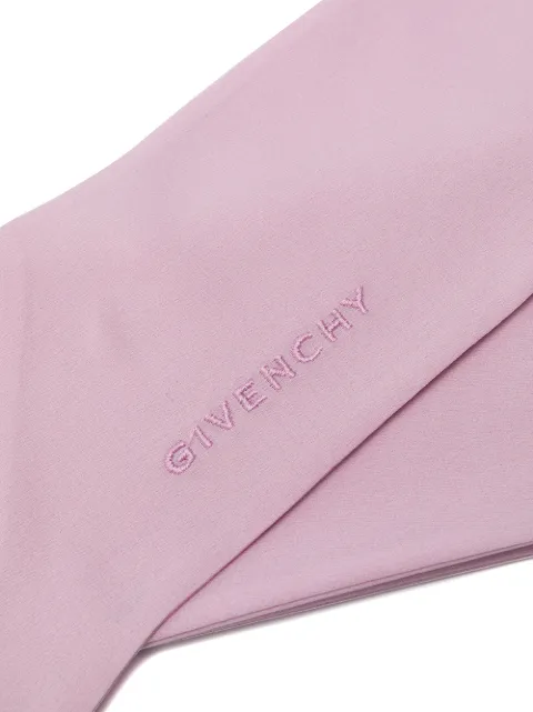 GIVENCHY SILK EMBROIDERED LOGO SCARF