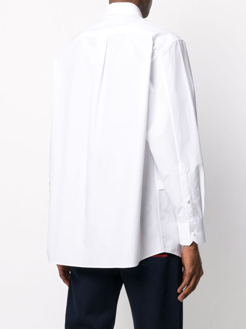 Shop Valentino Panel Front Shirt In White