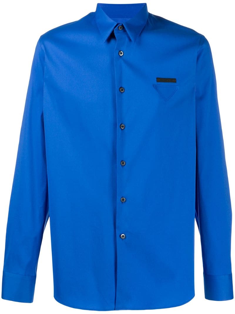 Prada Logo Detail Shirt In Blue