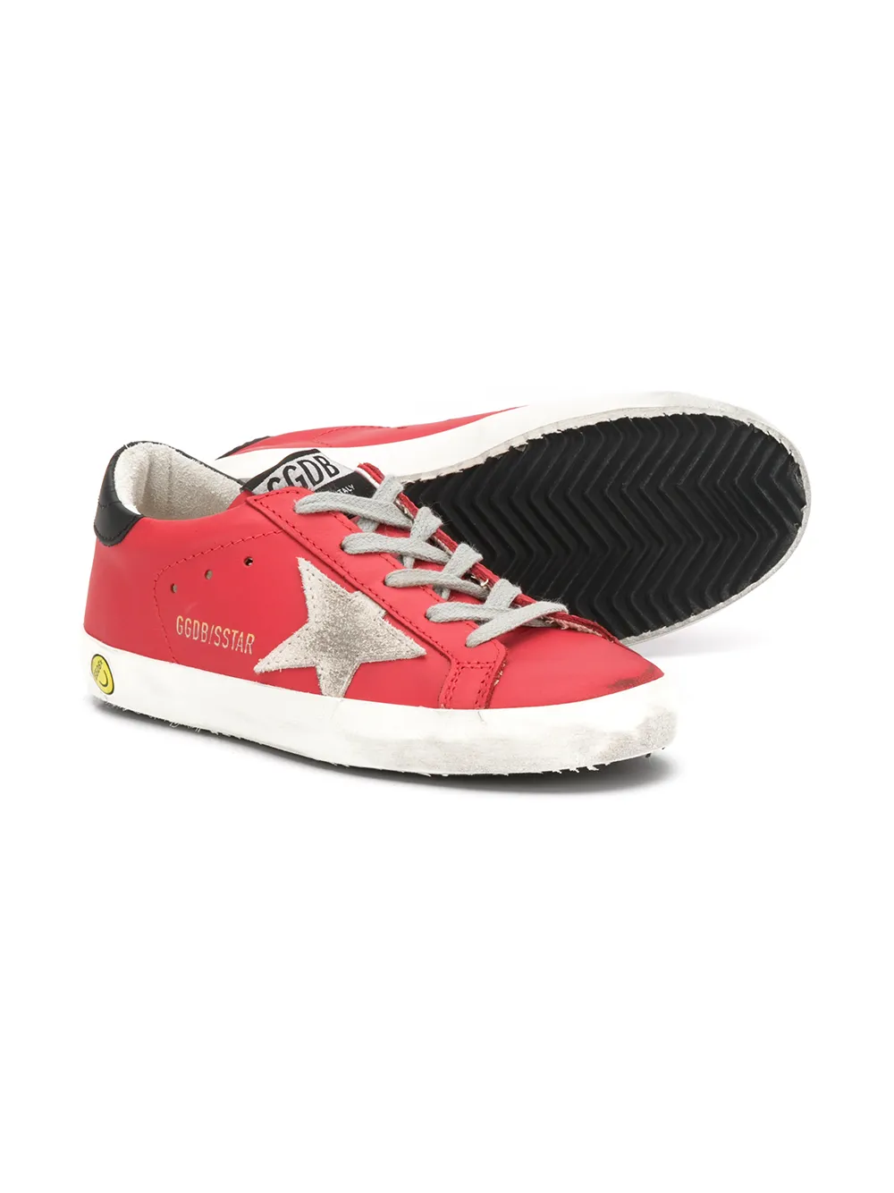 Golden Goose Kids Superstar gerafelde sneakers - Rood