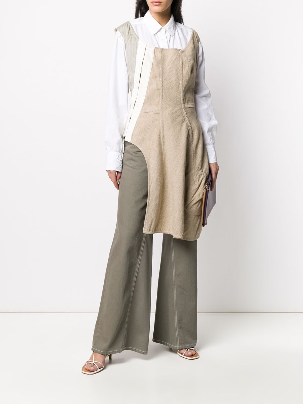 Image 2 of Comme Des Garçons Pre-Owned 1999 patchwork asymmetric dress