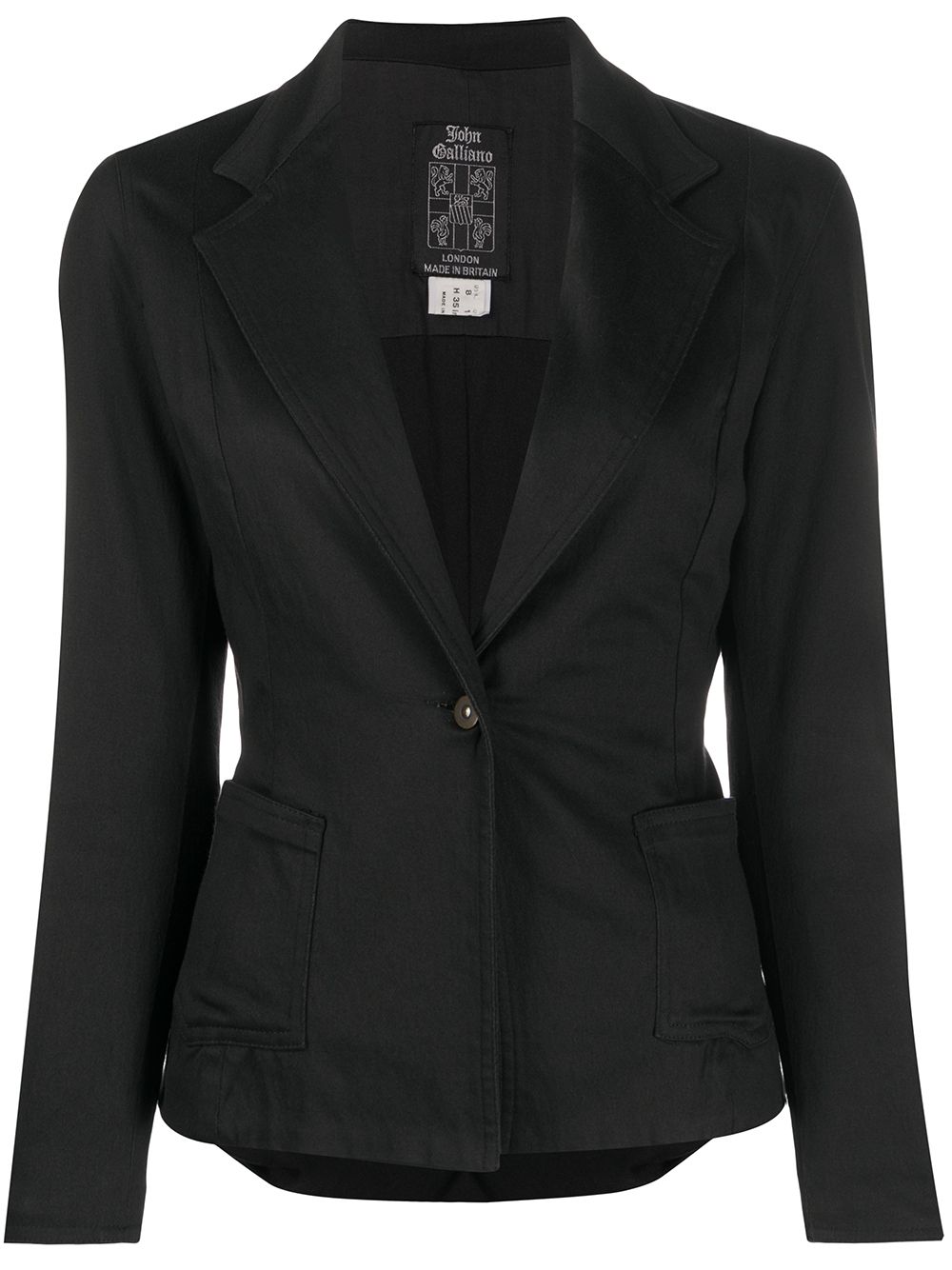 Pre-owned John Galliano 1980s Fitted Jacket In Black