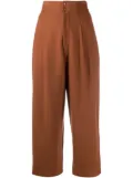Yohji Yamamoto Pre-Owned 1980s high-rise cropped trousers - Brown