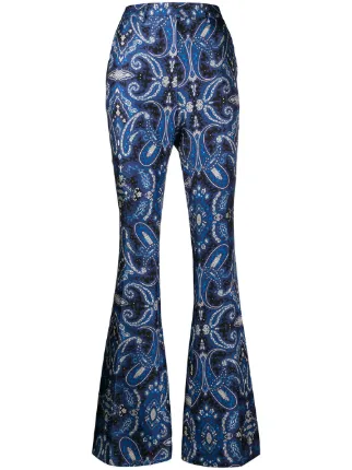 paisley flared trousers