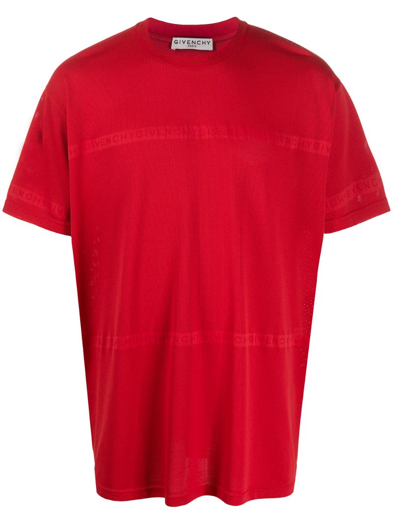 Shop Givenchy Oversized Perforated T-shirt In Red