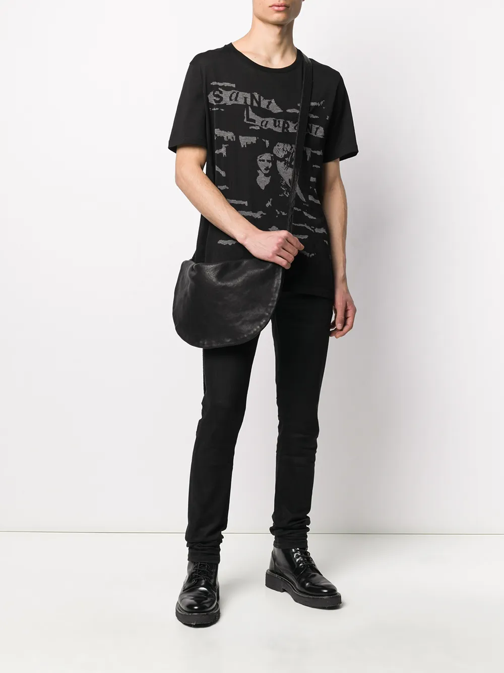 Guidi Saddle schoudertas - Zwart