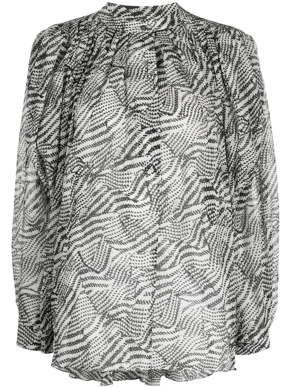 

Isabel Marant blusa con estampado abstracto y pliegues - Blanco
