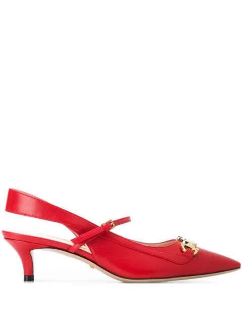 red slingback pumps