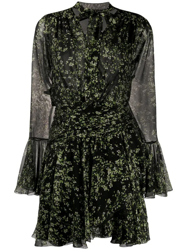 black floral shift dress