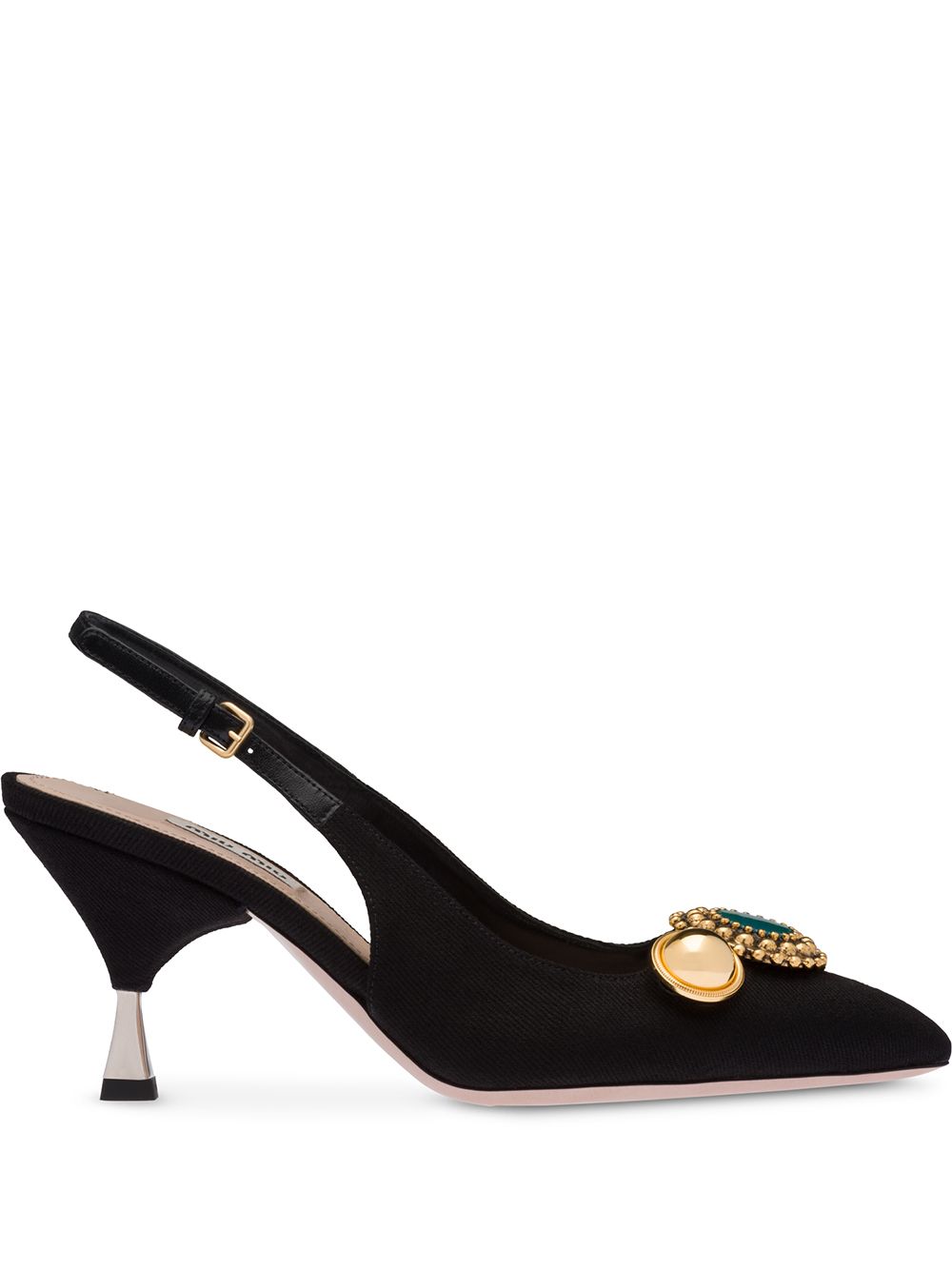 MIU MIU EMBELLISHED SLINGBACK PUMPS