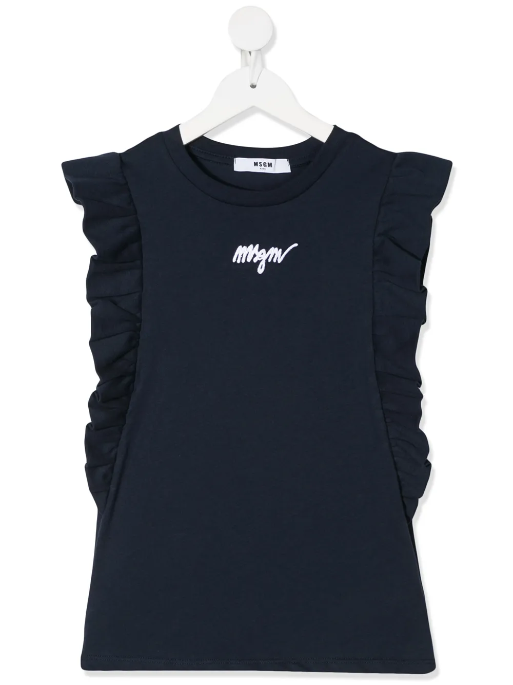 Msgm Kids футболка с оборками на рукавах Msgm Kids футболка с оборками на рукавах