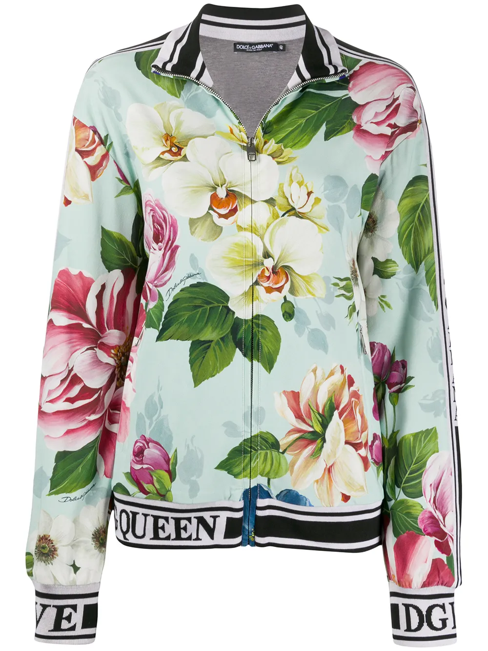 DOLCE & GABBANA FLORAL PRINT BOMBER JACKET