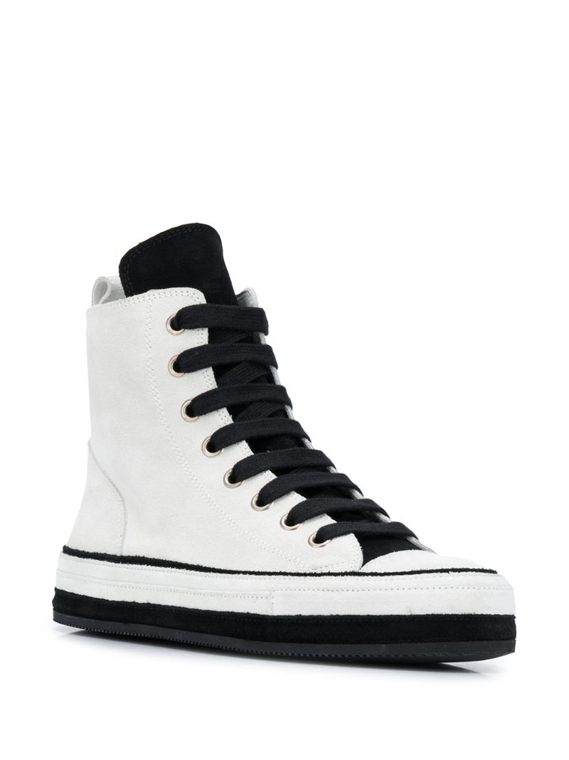 Shop Ann Demeulemeester Ankle Lace-up Sneakers In White