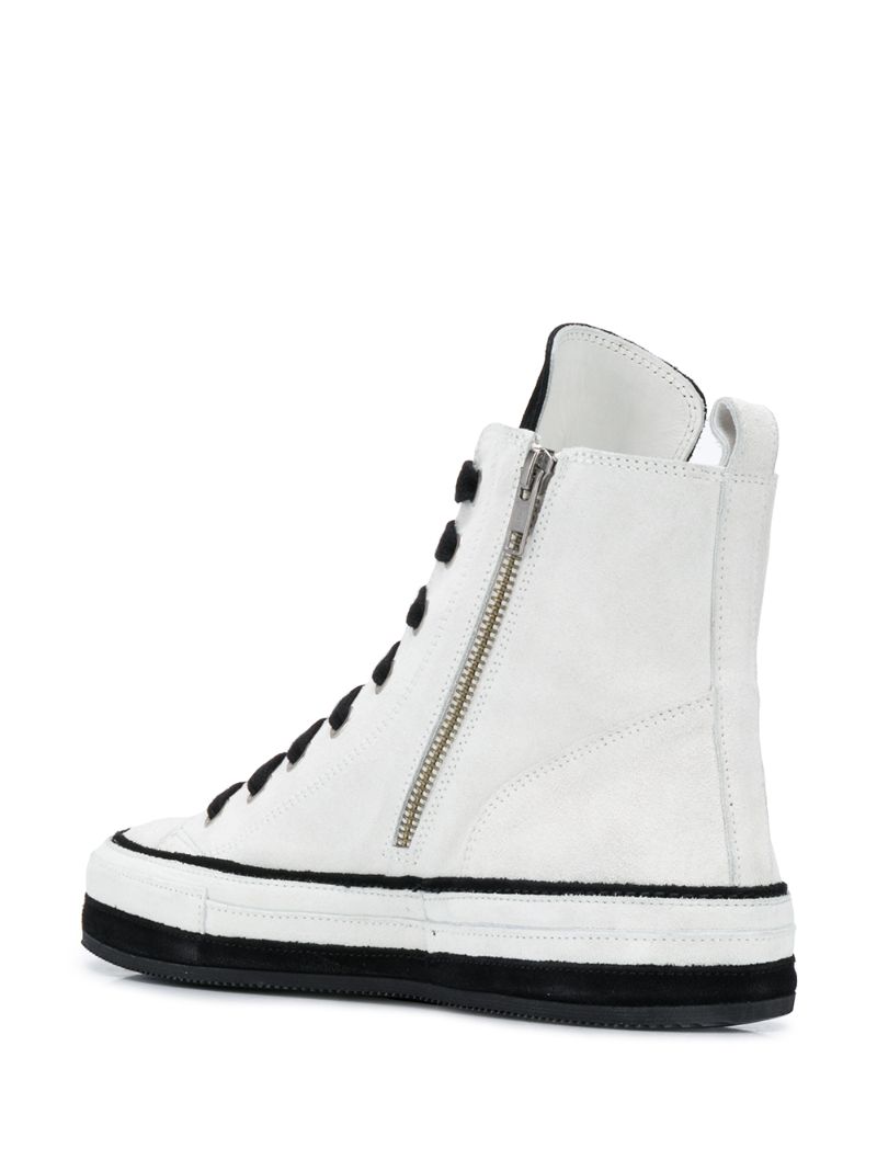 Shop Ann Demeulemeester Ankle Lace-up Sneakers In White